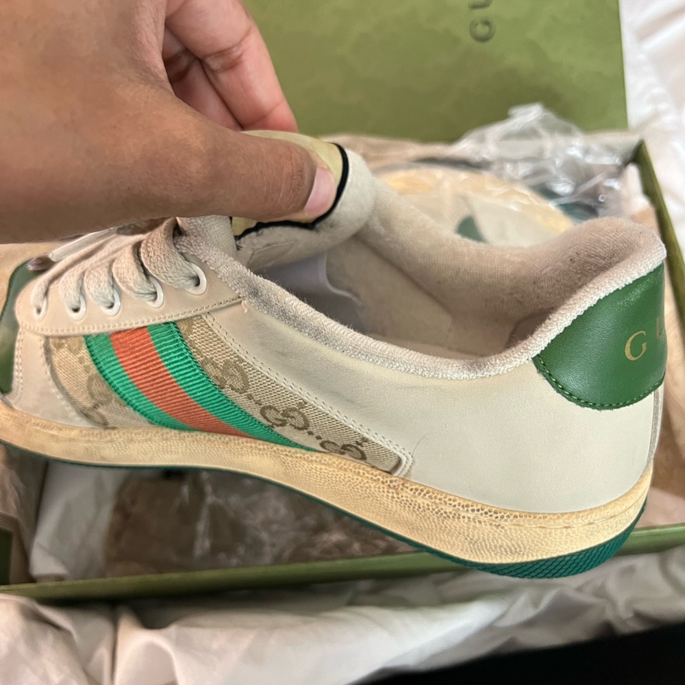 Gucci Womens Screener Leather Sneaker - Picture 10 of 11